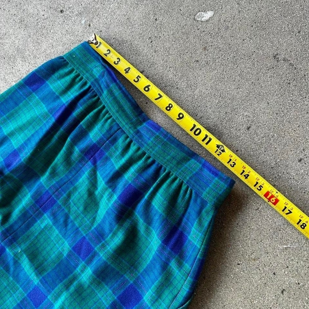 Vintage women's Pendleton 100% virgin wool plaid long multicolor skirt - Picture 4 of 6